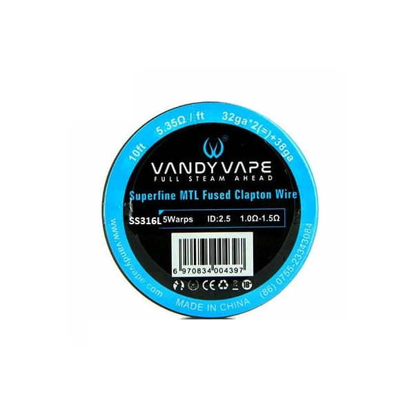 VANDY VAPE - Superfine MTL Fused Clapton Wire  - SS316 32gaX2 + 38ga