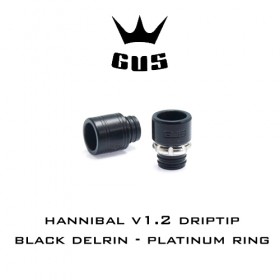 GUS Hannibal v1.2 Driptip Delrin Black Platinum Ring